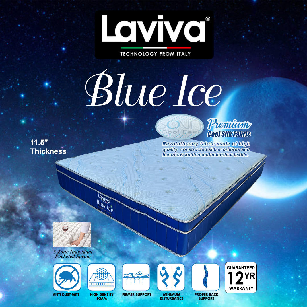 LAVIVA BLUE ICE MATTRESS (POCKET SPRING) - 11.5 INCH